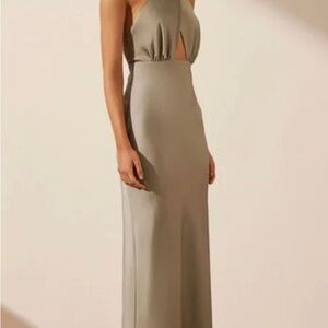 Shona Joy Tan Ruched Sheath Dress